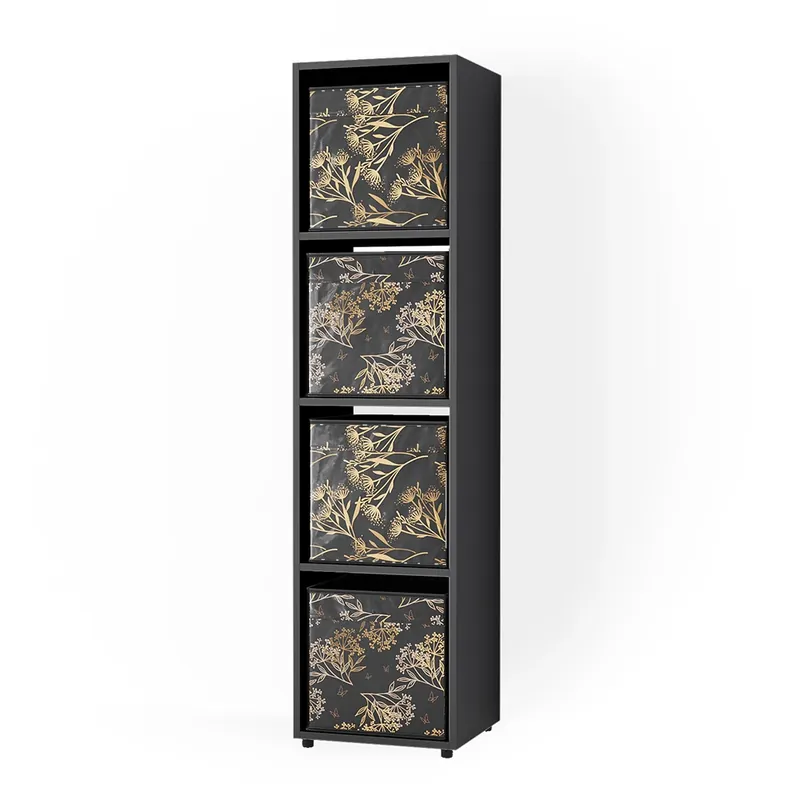 Výhodná Nabídka Dělicí stěna Ludus Černá 142.5 x 36.2 cm se 2 skládacími boxy opt.1 Vicco