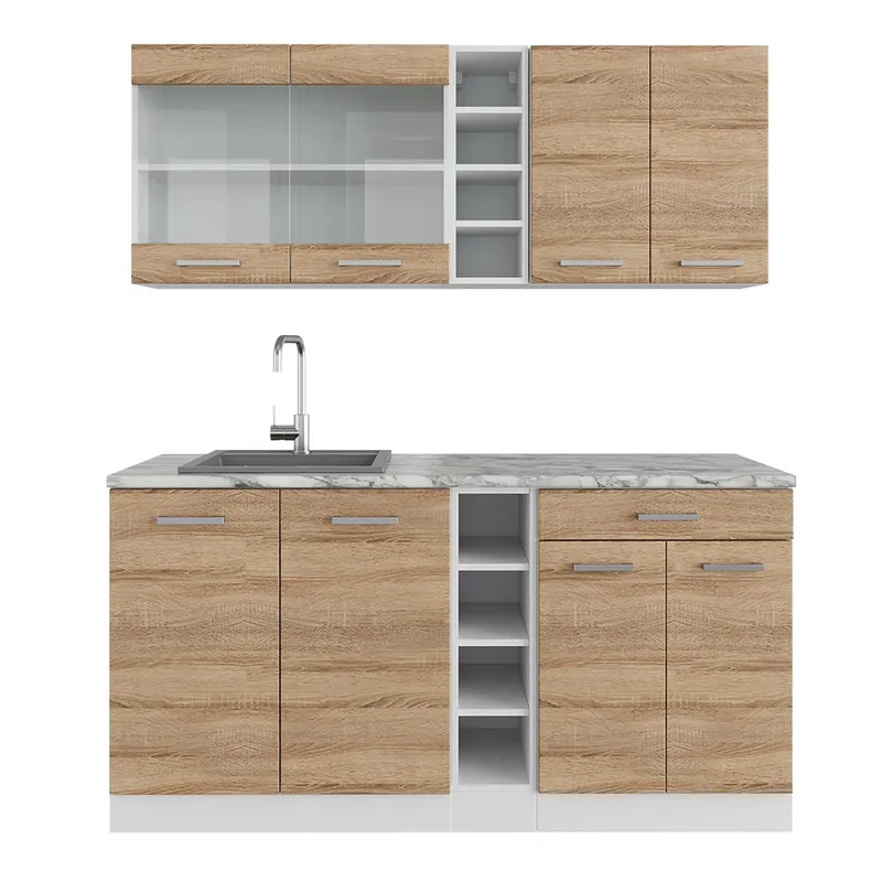 Jednotková kuchyně R-Line Sonoma/bílá 160 cm s pracovní deskou Vicco Kup Teď