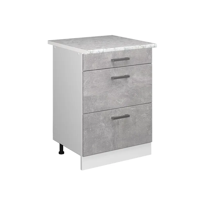 Nejlepší Cena Spodní skříňka kuchyňské linky R-Line Beton 60 cm se zásuvkami a pracovní deskou Vicco