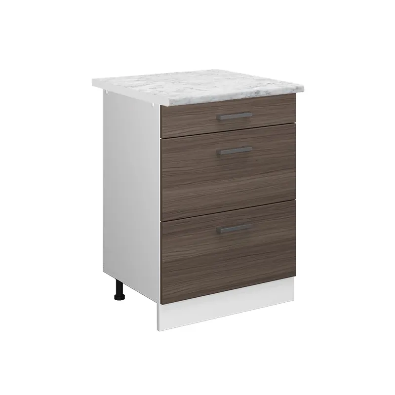 Nová Kolekce Spodní skříňka kuchyňské linky R-Line Ušlechtilá šedá 60 cm se zásuvkami a pracovní deskou Vicco