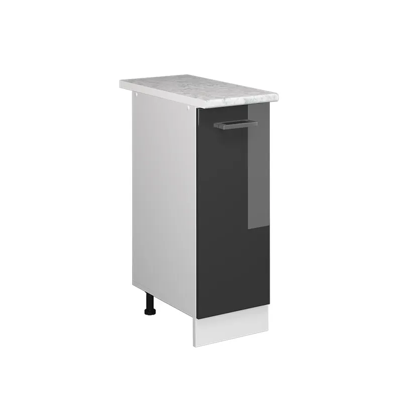 Lékárničková skříňka R-Line Antracitový vysoký lesk 30 cm s pracovní deskou Vicco Speciální Cena