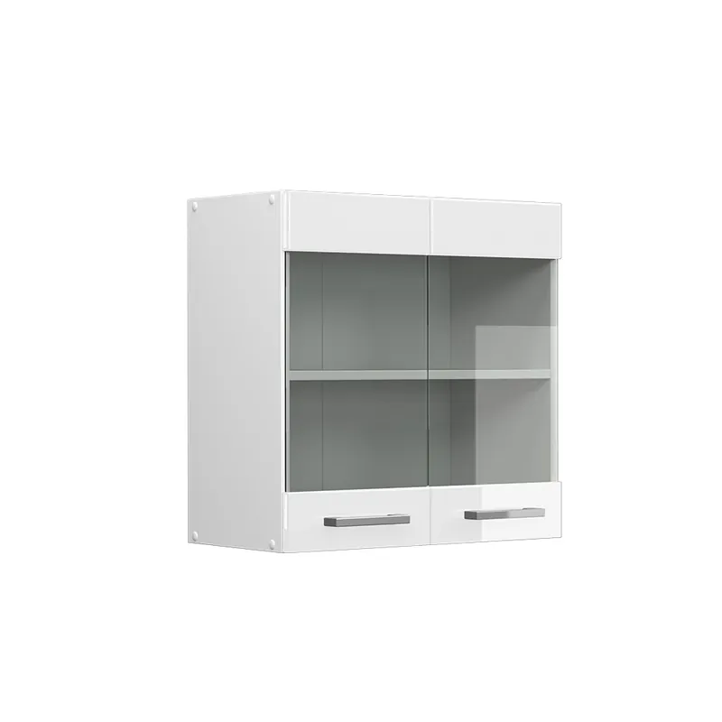 Akce Skleněná kuchyňská skříňka R-Line Bílá vysoký lesk 60 cm Vicco