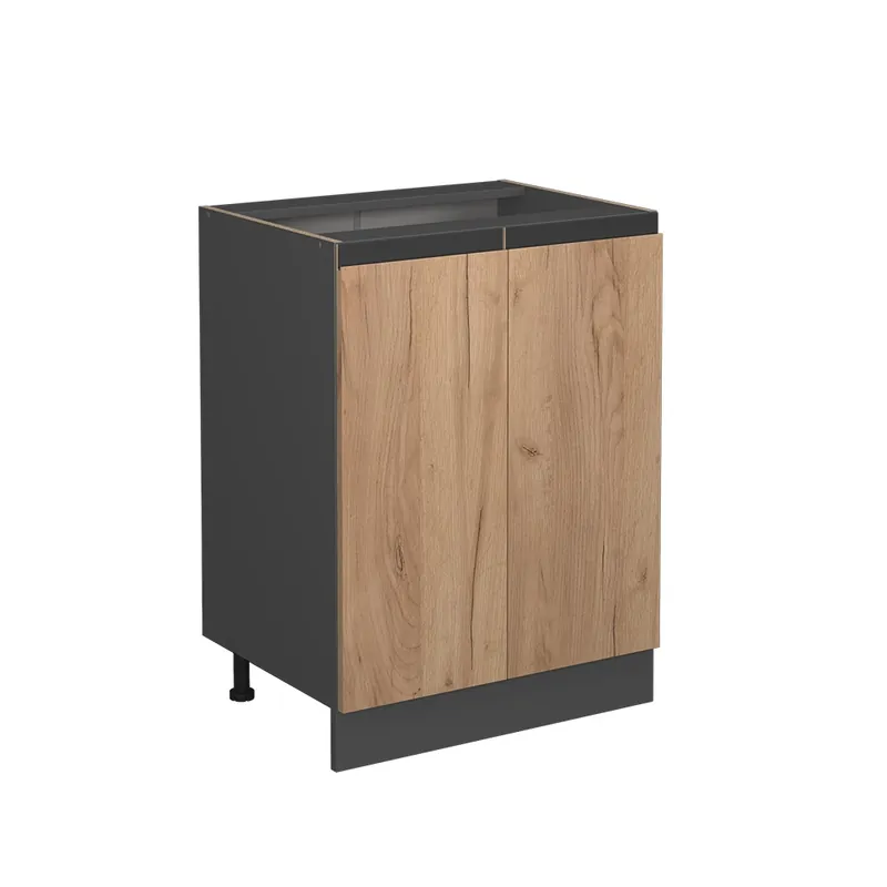 Spodní skříňka kuchyňské linky R-Line Zlatý mocný dub 60 cm Tvar J, bez pracovní desky Vicco Nová Kolekce