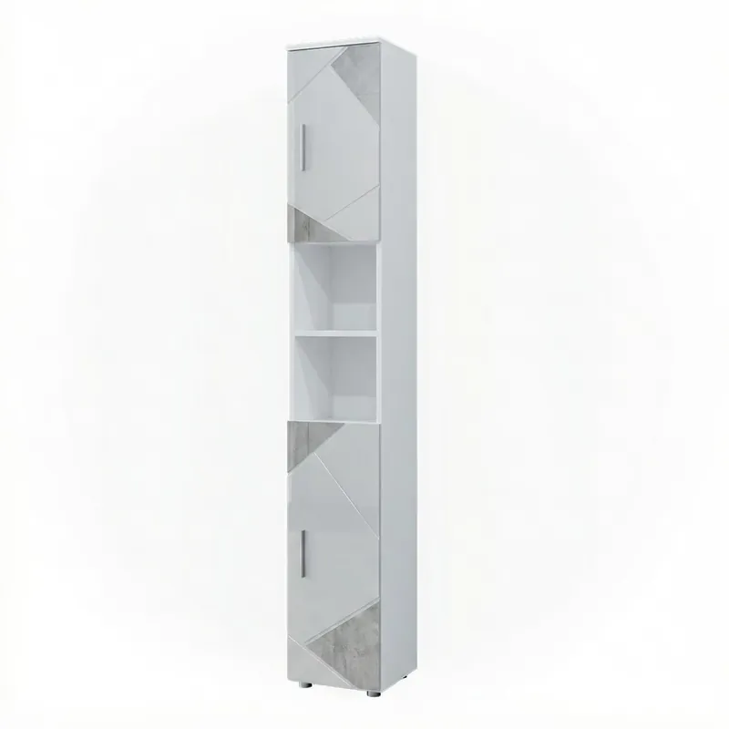 Přímo Od Výrobce Koupelnová skříňka Irma Bílý vysoký lesk s vložkami 30 x 192 cm Vicco