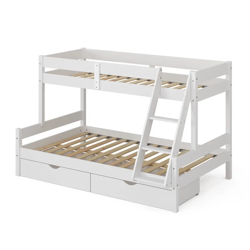 Patrová postel Everest Bílá 120x200 / 80x200 cm se zásuvkami Vitalispa Tovární Cena