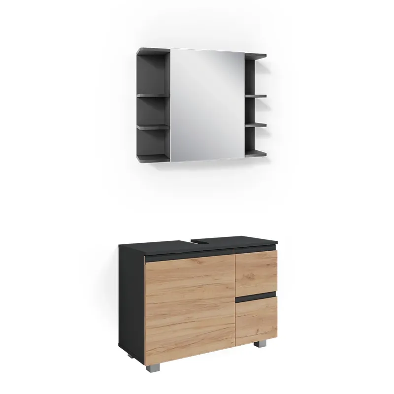 Must-Have Sada nábytku do koupelny J-Shape Šedá 2 díly Vicco