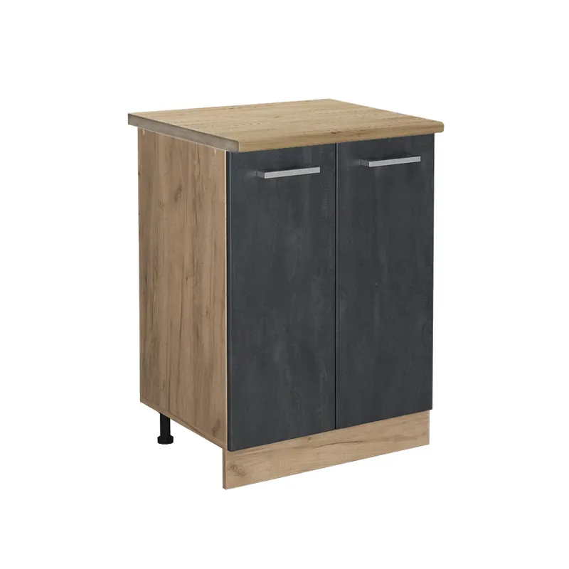 Akce Spodní skříňka kuchyňské linky R-Line Černý beton 60 cm PD Dub Vicco