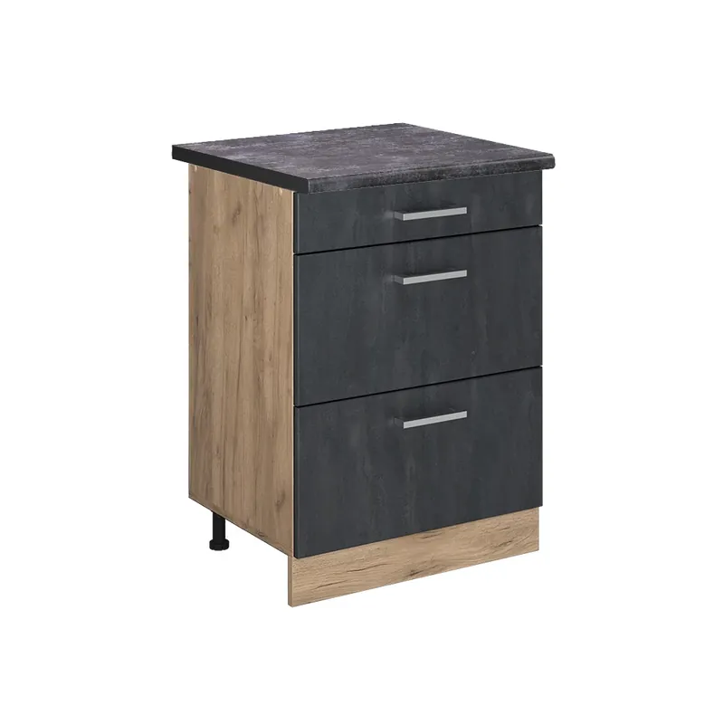 Spodní skříňka kuchyňské linky R-Line Černý beton 60 cm PD Antracit Vicco Super Cena