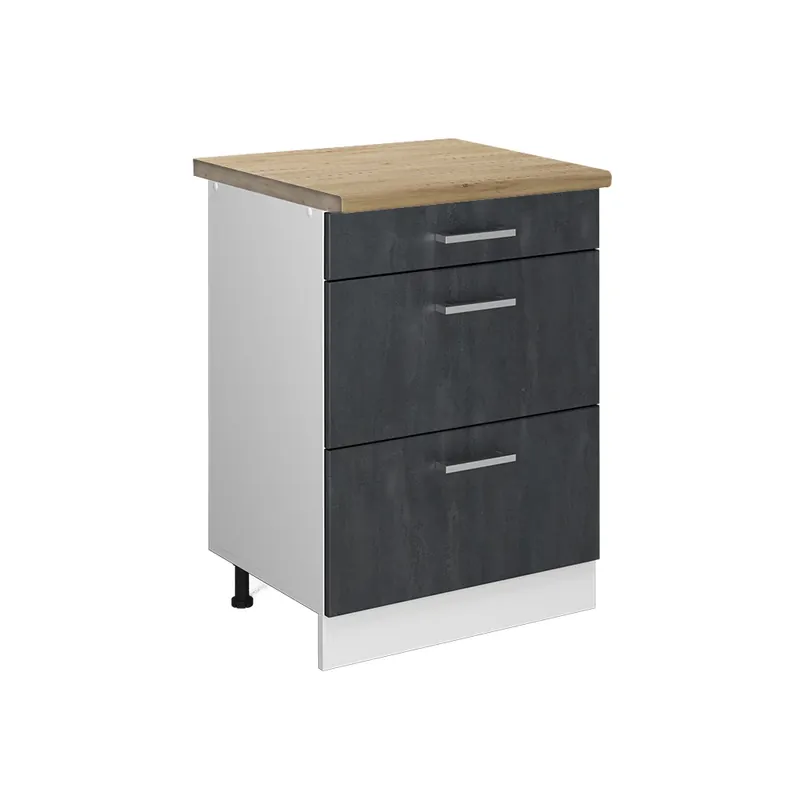 Značkový Spodní skříňka kuchyňské linky R-Line Černý beton 60 cm PD Dub Vicco