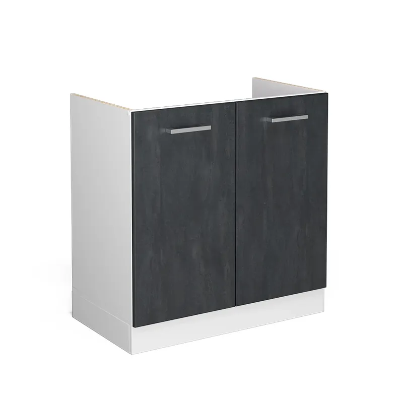 Skříňka pod dřez R-Line Černý beton 80 cm bez pracovní desky Vicco Oblíbený
