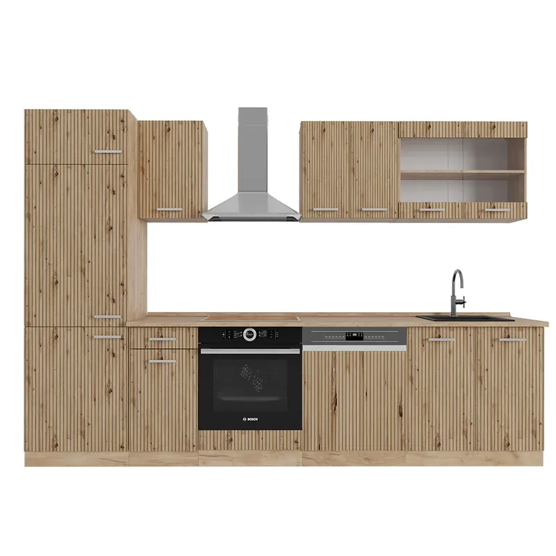 Kuchyňský kout R-Line Dub Artisan / dub Goldkraft 300 cm , PD Dub Vicco Přímo Od Výrobce