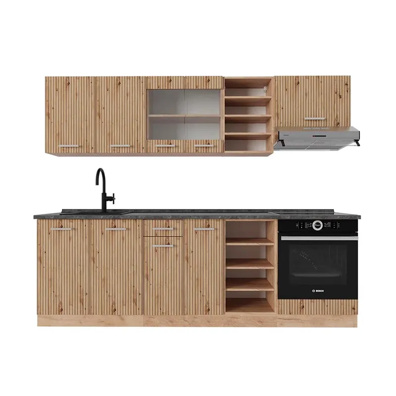 Kup Teď Kuchyňský kout R-Line Dub Artisan / dub Goldkraft 240 cm , PD Antracit Vicco