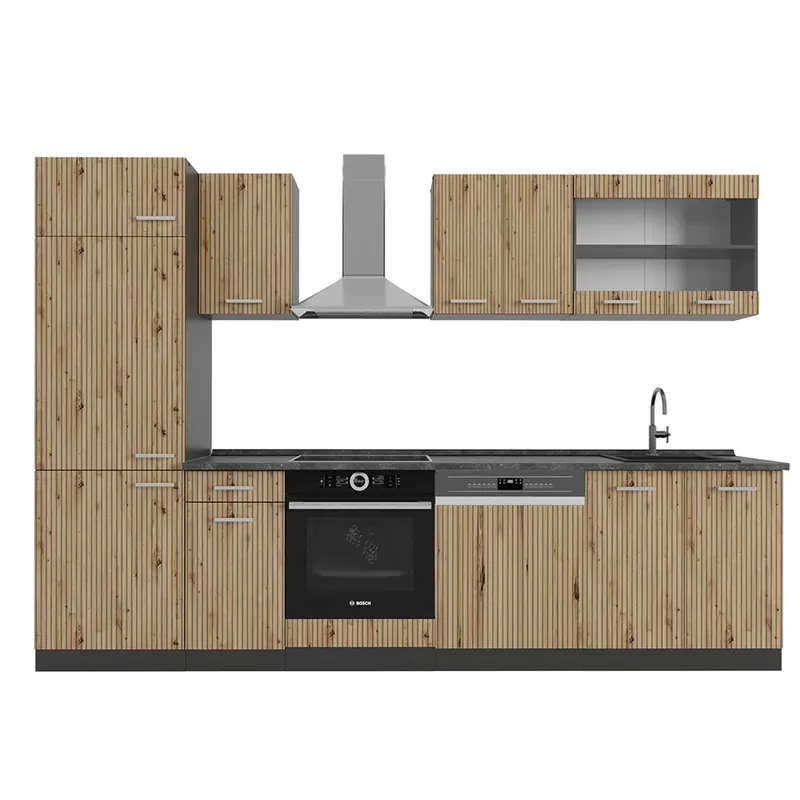 Kuchyňský kout R-Line Dub Artisan/antracit 300 cm bez pracovní desky Vicco Poslední Šance