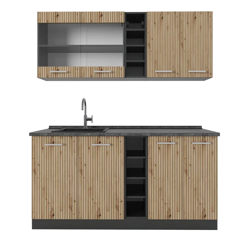 Top Prodej Jednotková kuchyně R-Line Dub Artisan/antracit 160 cm , PD Antracit Vicco