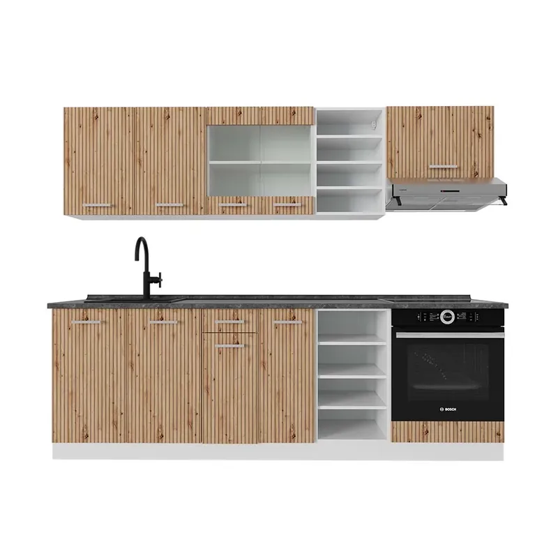 Ihned K Objednání Kuchyňský kout R-Line Dub řemeslný/bílý 240 cm , PD Antracit Vicco