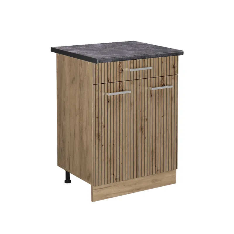 Koupit Online Spodní skříňka kuchyňské linky R-Line Řemeslný dub 60 cm se zásuvkou, PD Antracit Vicco