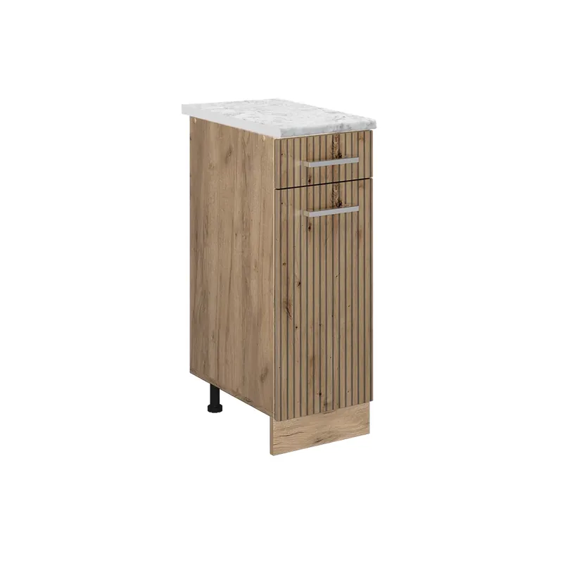 Sezónní Sleva Spodní skříňka kuchyňské linky R-Line Řemeslný dub 30 cm PD Mramor Vicco