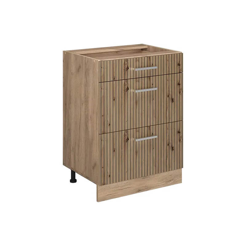 Spodní skříňka kuchyňské linky R-Line Řemeslný dub 60 cm se zásuvkami, bez pracovní desky Vicco Top Prodej