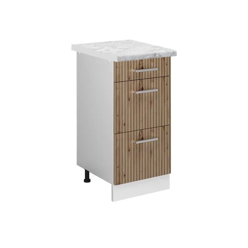 Horká Nabídka Spodní skříňka kuchyňské linky R-Line Řemeslný dub 40 cm se zásuvkami a pracovní deskou Vicco