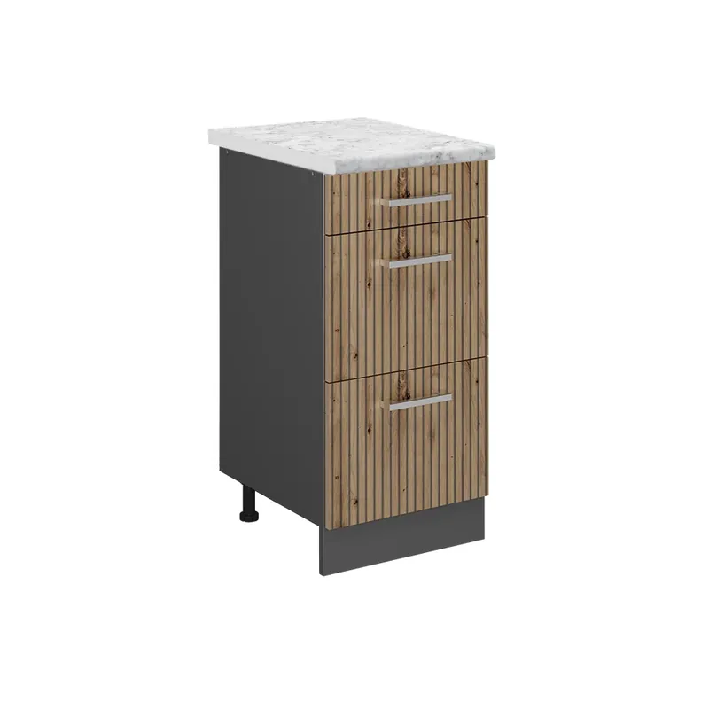 Rychlé Dodání Spodní skříňka kuchyňské linky R-Line Řemeslný dub 40 cm PD Mramor Vicco
