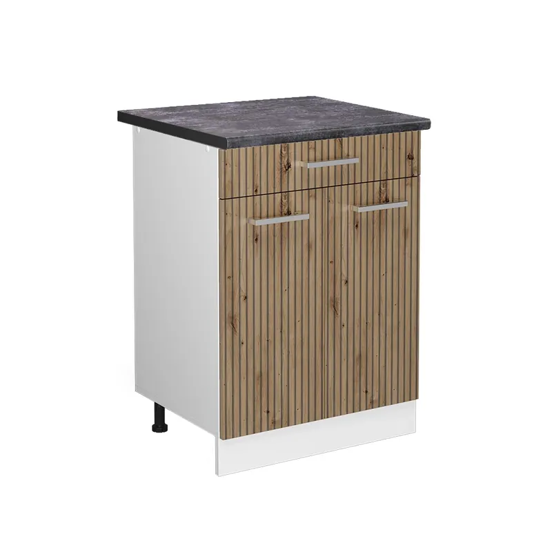 Aktuální Spodní skříňka kuchyňské linky R-Line Řemeslný dub 60 cm se zásuvkou, PD Antracit Vicco