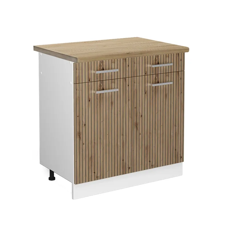 Sezónní Sleva Spodní skříňka kuchyňské linky R-Line Řemeslný dub 80 cm , PD Dub Vicco