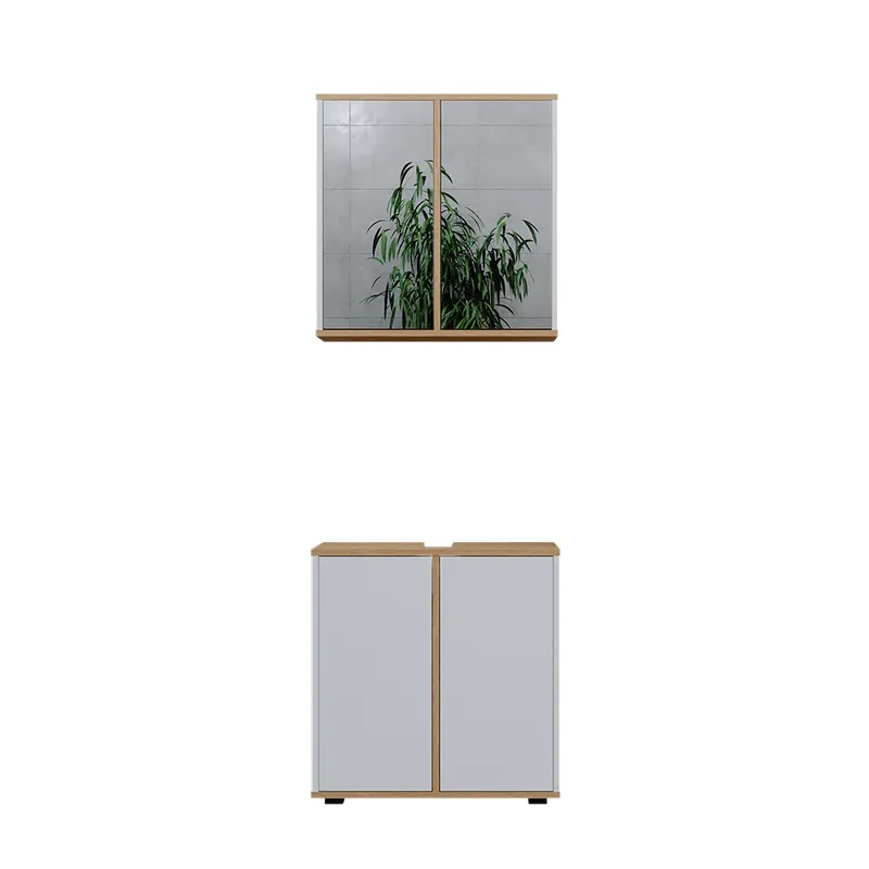 Sleva Koupelnová sestava nábytku Didi Bílá/Artisan 2 díly, základní jednotka 60 cm Vicco