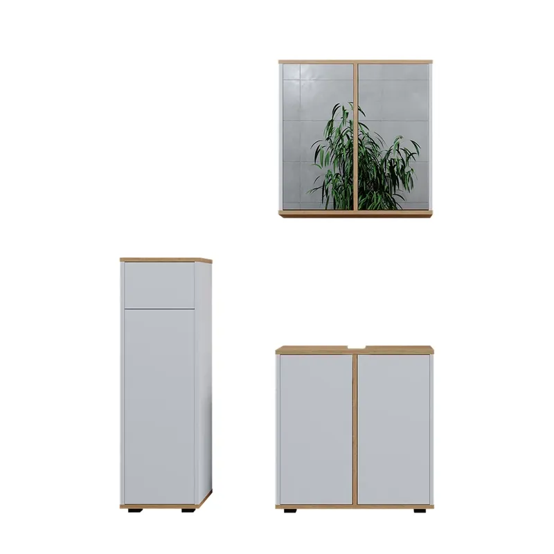 Sada koupelnového nábytku Didi Bílá/Artisan 3 kusy, midi skříňka se zásuvkami 60 cm Vicco Cenová Bomba