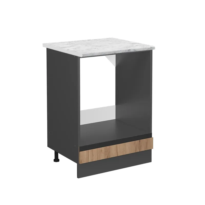 Skříňka na vestavěnou troubu R-Line Zlatý mocný dub 60 cm PD Mramor Vicco Nízká Cena