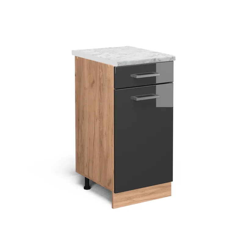 Spodní skříňka kuchyňské linky R-Line Antracitový vysoký lesk 40 cm PD Mramor Vicco Novinka
