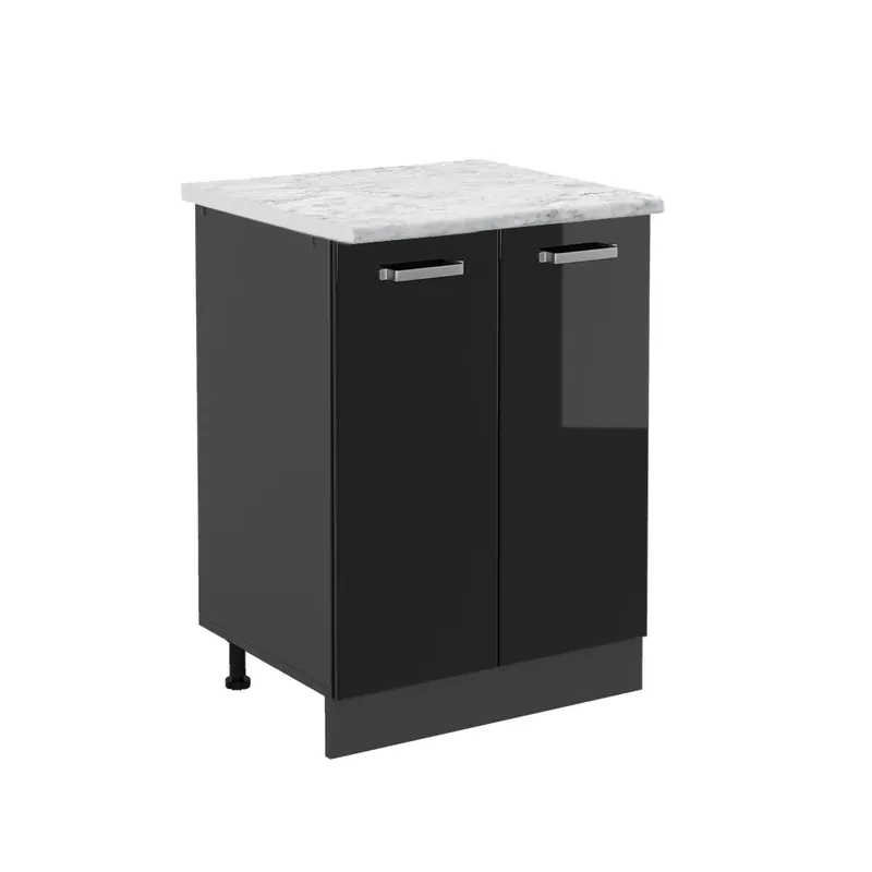 Spodní skříňka kuchyňské linky R-Line Černý vysoký lesk 60 cm PD Mramor Vicco Tovární Cena