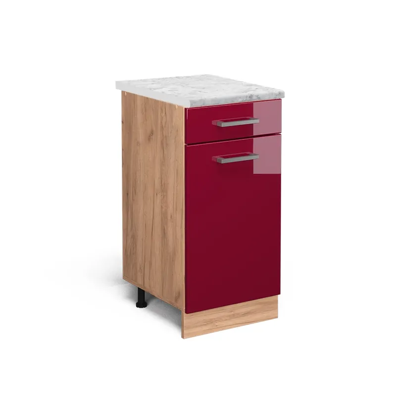 Must-Have Spodní skříňka kuchyňské linky R-Line Červená vysoký lesk 40 cm PD Mramor Vicco