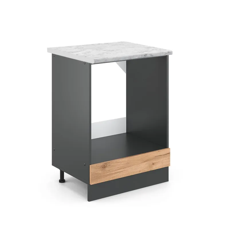 Skříňka na vestavěnou troubu R-Line Zlatý mocný dub 60 cm PD Mramor Vicco Horká Nabídka