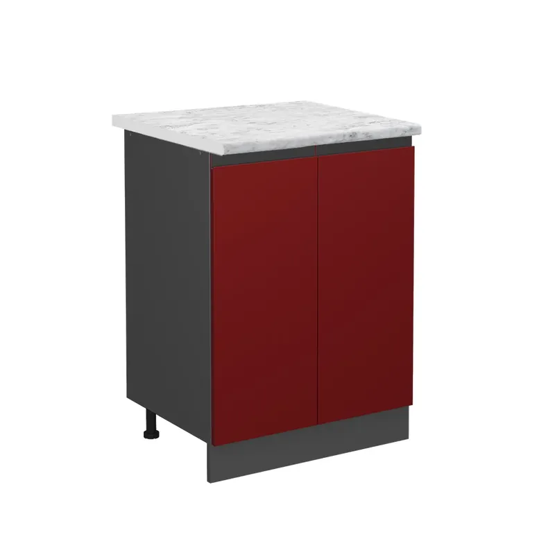 Akce Spodní skříňka kuchyňské linky R-Line Červená 60 cm PD Mramor Vicco