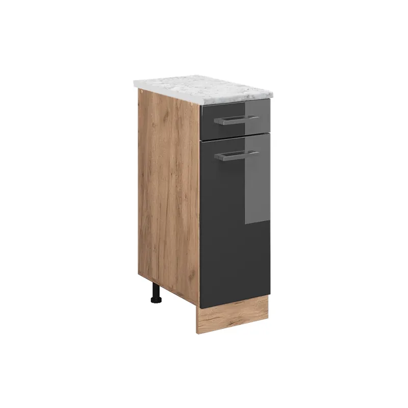Sleva Spodní skříňka kuchyňské linky R-Line Antracitový vysoký lesk 30 cm PD Mramor Vicco