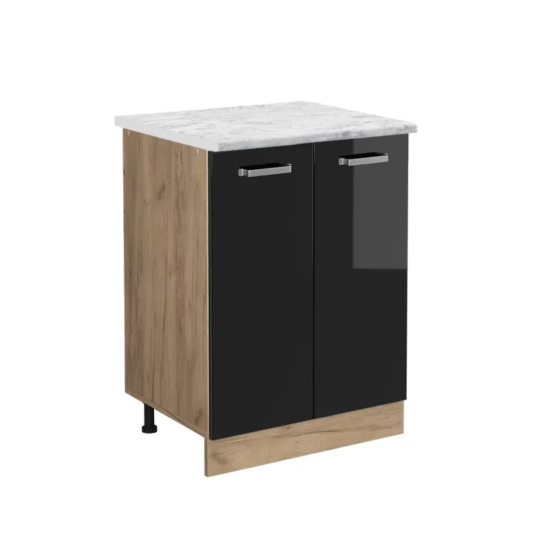 Spodní skříňka kuchyňské linky R-Line Černý vysoký lesk 60 cm PD Mramor Vicco Poslední Šance