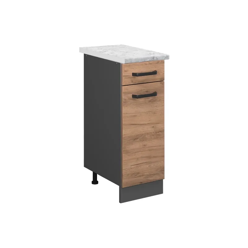 Vysoce Kvalitní Spodní skříňka kuchyňské linky R-Line Zlatý mocný dub 30 cm PD Mramor Vicco