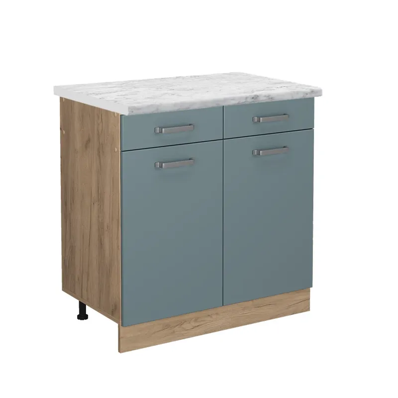 Autentický Spodní skříňka kuchyňské linky R-Line Modrošedá 80 cm PD Mramor Vicco