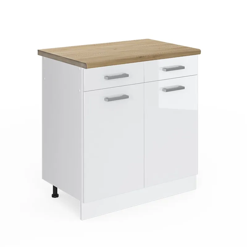 Spodní skříňka kuchyňské linky R-Line Bílá vysoký lesk 80 cm PD Dub Vicco Nejprodávanější