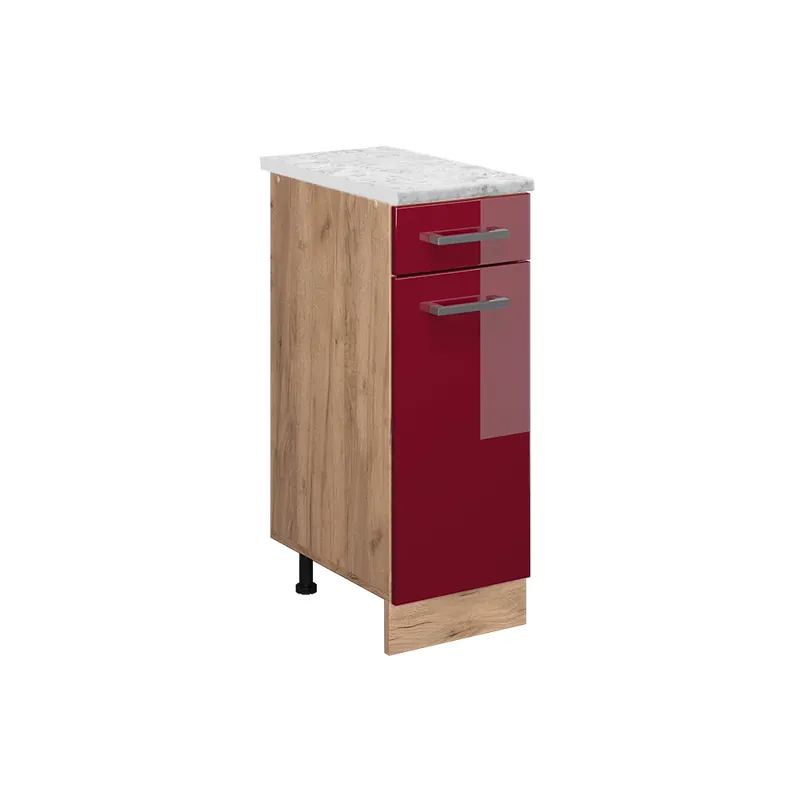 Akční Cena Spodní skříňka kuchyňské linky R-Line Červená vysoký lesk 30 cm PD Mramor Vicco