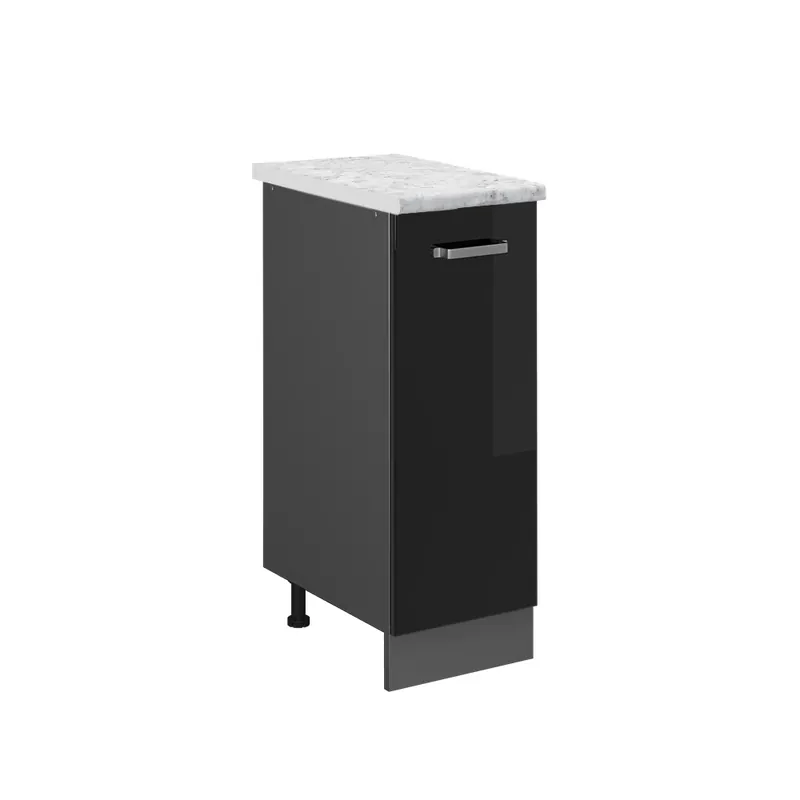 Aktuální Lékárničková skříňka R-Line Černý vysoký lesk 30 cm PD Mramor Vicco