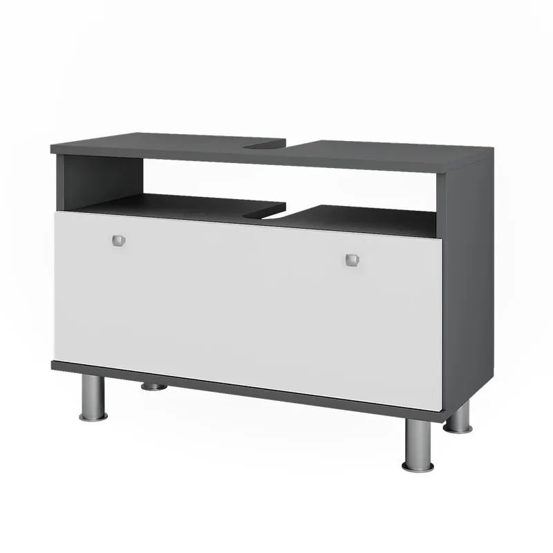Toaletní skříňka pro umyvadlo Fynn Bílý vysoký lesk/antracit 80.2 x 54 cm se zásuvkou Vicco Značkový
