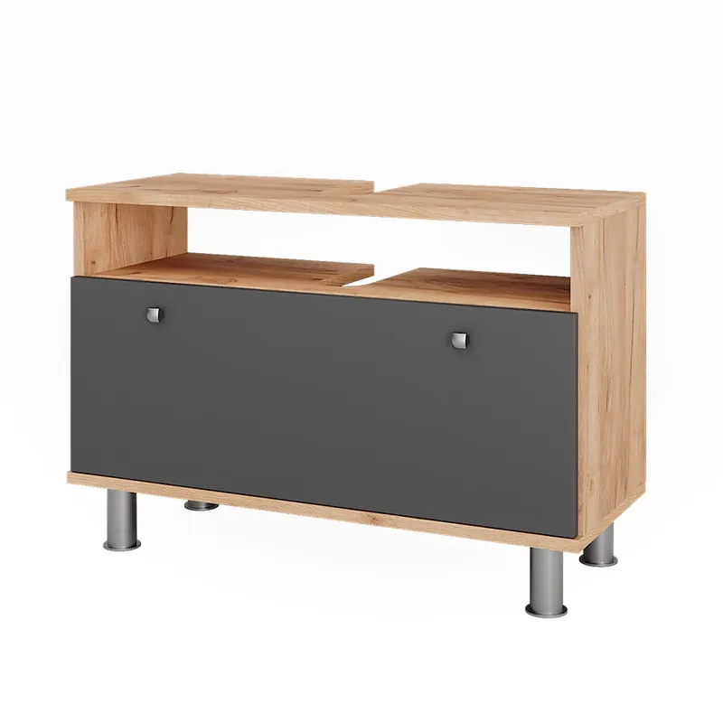 Kup Teď Toaletní skříňka pro umyvadlo Fynn Zlatý dub power/antracit 80.2 x 54 cm se zásuvkou Vicco