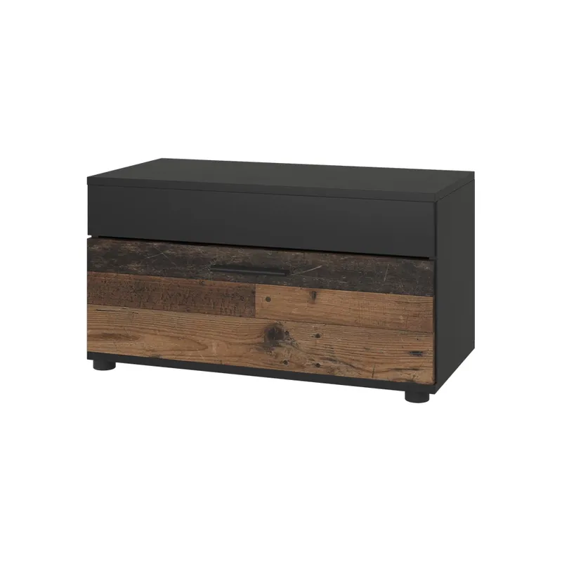 Skříňka do obývacího pokoje Berno Černá/starý styl 70.8 x 38.9 cm s výklopnými dveřmi Vicco Cenový Hit