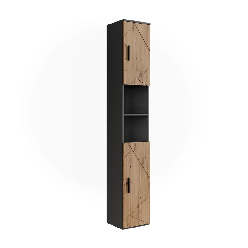 Vysoká skříňka Irma Antracit/Zlatý mocný dub 30 x 190 cm se 2 dveřmi Vicco Akce