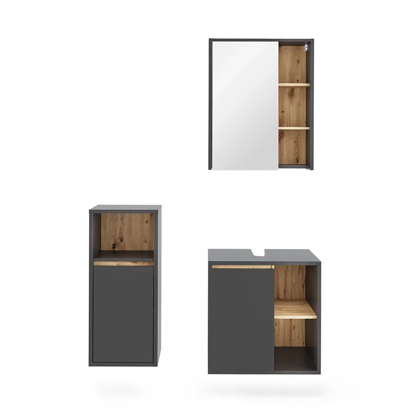 Koupelnová sestava nábytku Viola Grey/Artisan 3 díly Vicco Must-Have