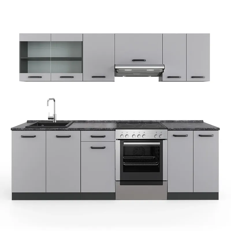 Kuchyňská linka R-Line Kašmír 240 cm , PD Antracit Vicco Sezónní Sleva