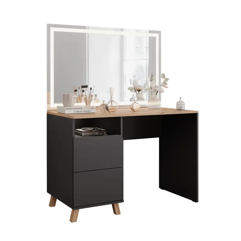 Toaletní stolek Karen Antracit/Artisan 110 cm se zrcadlem LED Vicco Koupit Online