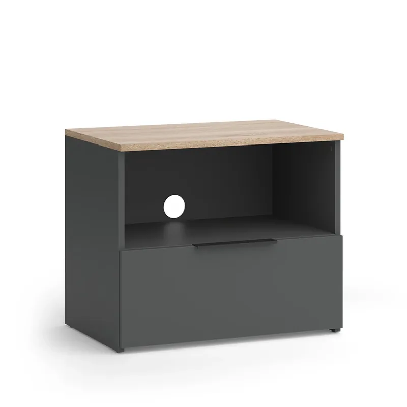 Nízký nábytek pod televizi Wido Anthracite/Sonoma 60 x 50 cm se zásuvkou Vicco Originální