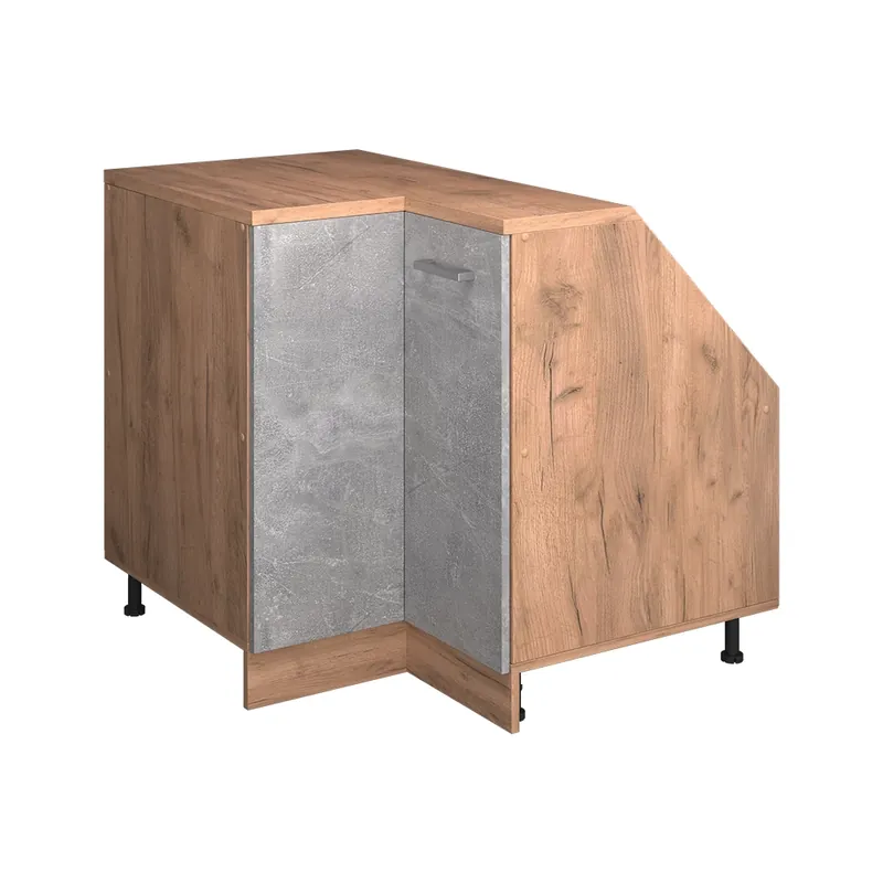 Kup Teď Rohová kuchyňská skříňka pod šikmou střechu R-Line Beton 75.6 cm s 1 dveřmi, korpus skříně hloubka 60 cm Vicco